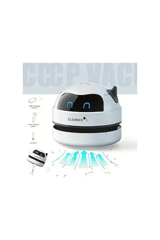 Honeybeeshop Siyah Taşınabilir Mini Masaüstü Vakum Temizleyici Usb Şarj Edilebilir 36v Sessiz Kompakt