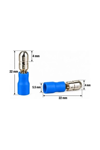 Sh Powermaster Pm-39062 1,5-2,5mm2 Kesit 21,5x4x5,5mm Soket Mavi İzoleli Kablo Pabucu 100'lü Paket Najmaddin