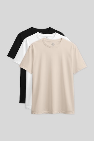 Standart Fit Basic O Yaka 3lü Paket Siyah-beyaz-bej Kadın T-shirt - 97311 Siyah - Beyaz - Bej