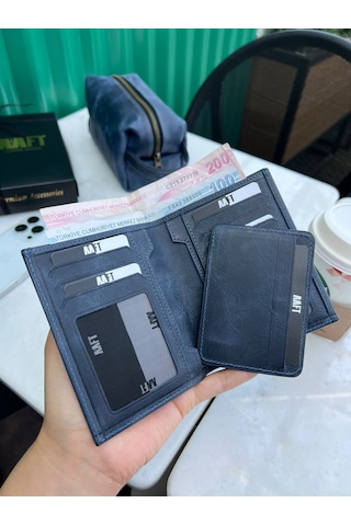 Mft Leather Hakiki Deri Erkek Cüzdan - Kartlıklı, İsim Yazılı, Kişiye Özel Gloria 1421 - Tiguan Lacivert Tiguan Lacivert
