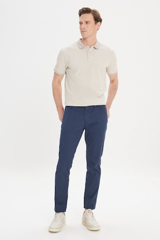 AC&Co / Altınyıldız Classics Erkek Lacı Slim Fit Dar Kesim 5 Cep Armürlü Esnek Pantolon Lacivert