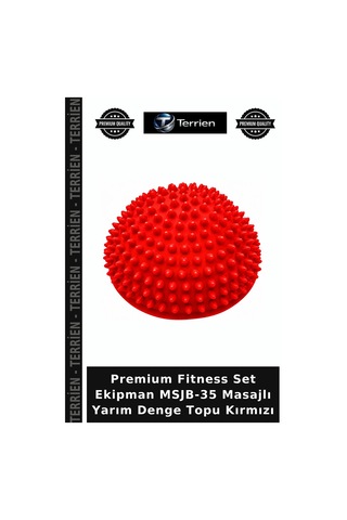 Premium Fitness Set Ekipman Msjb-35 Masajlı Yarım Denge Topu Kırmızı