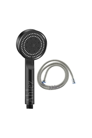 Ahlez Maxima Turbo Fan 5 Fonksiyon Duş Başlığı Duş Hortumu Siyah