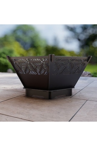Portatif Altıgen Ateş Çukuru Bahçeniz İçin Dekoratif Siyah