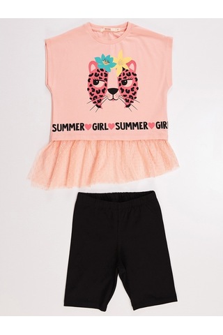 Denokids Mushi Summer Girl Kız Tunik Takım Çok Renkli
