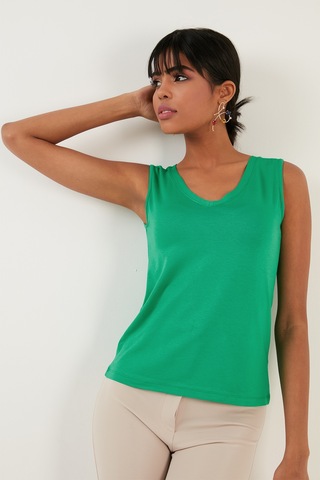 Lela Kalın Askılı V Yaka Bayan Bluz 5864384 Benetton