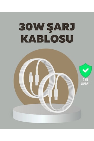 Apple Uyumlu iPhone İpad Airpods 30w Type c To Lightning Kablo