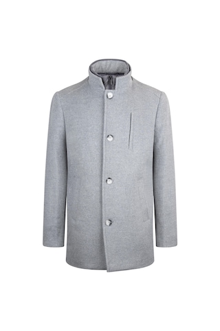 Hatemoğlu Gri Slim Fit Hakim Yaka Yünlü Basic Palto 1983510 Gri