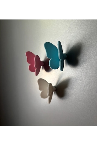 3d Baskı 3lü Kelebek Magnet Seti - Dekoratif Buzdolabı Ve Metal Pano Süsü