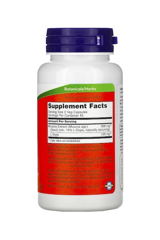 Now Foods. Dopa Mucuna. 90 Veg Capsules