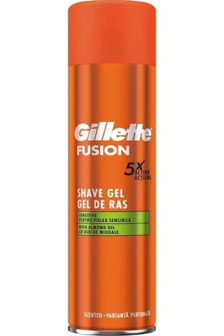 Gillette Fusion 5X Sensitive Badem Yağlı Tıraş Jeli 200 ML