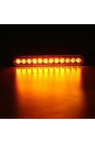 Ahmet Otomotiv Amber Turuncu Işık Çubuğu 12 Ledli Parmak Araba-kamyon-tır İşaret Lambası 19cm 12v-24v