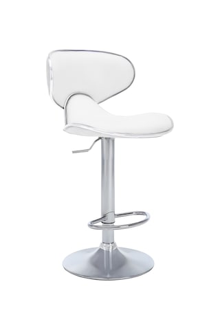 Bürocci Zen Bar Taburesi - Beyaz Modern Deri Metal Ataklı Yüksek Tezgah Sandalyesi - 9549s0486 Beyaz
