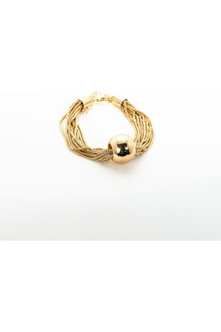 Biem Büyük Top Detaylı Çelik Bileklik Gold/gümüş