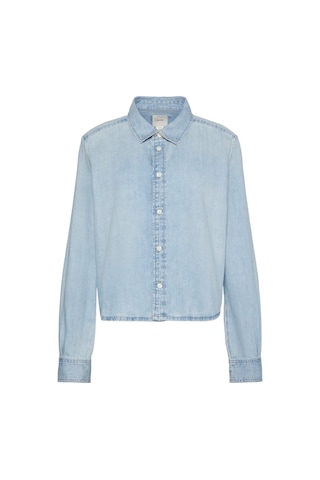Calvin Klein Cropped Ls Shırt Brıghton Blue Kadın Mavi Kot Gömlek-12046 Mavi