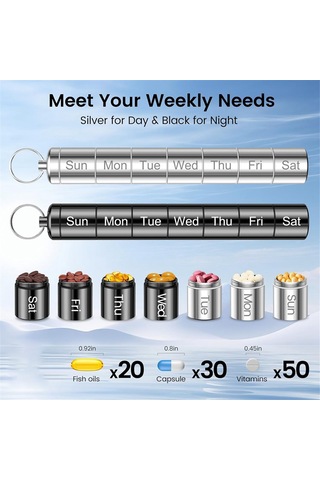 Anjiexun Günde 2 Kez Kullanılabilen 2'li Paket Haftalık Hap Düzenleyici, Taşınabilir Küçük Hap Kutusu Diğer