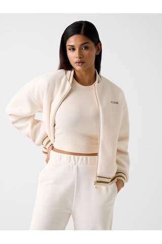 Guess Edie Ribana Örgülü Kadın Crop Atlet V3gp19k8rt2 Ekru