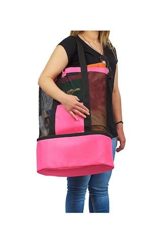 Plaj Çantası Soğuk Sıcak Tutucu Bölmeli Piknik Kamp Çantası Pembe