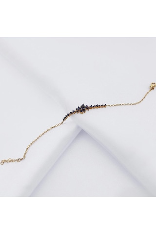 14 Ayar Altın 0.69 Karat Safir Üzüm Salkımı Bileklik Rose Gold