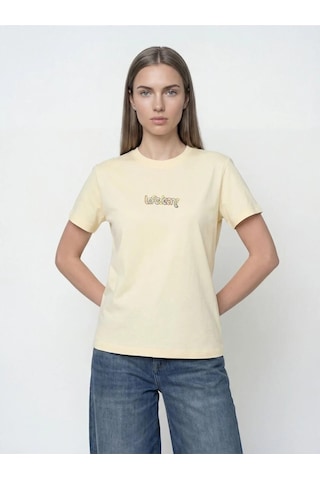 Kadın T-shirt Lf2042206 Light Yellow