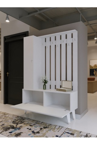 Resital Portmanto Vestiyer - Gp7001-1 - Beyaz Silver Beyaz