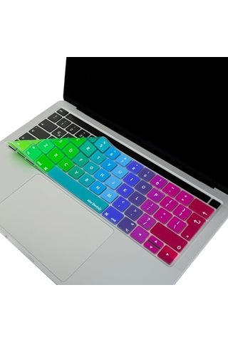 İngilizce Klavye Koruyucu Macbook Pro 13 15 Touch Bar Uyumlu A1706 A1989 A2159 A1707 A1990 Uk Iso Ters L Enter Avrupa İngilizce Baskılı Silikon Keyboard Cover Pembe Yeşil