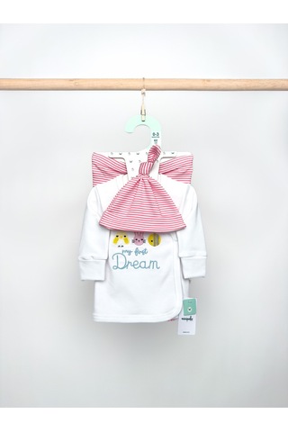 Sezgibaby 3'lü Kız Bebek Zıbın Seti Beyaz-pembe