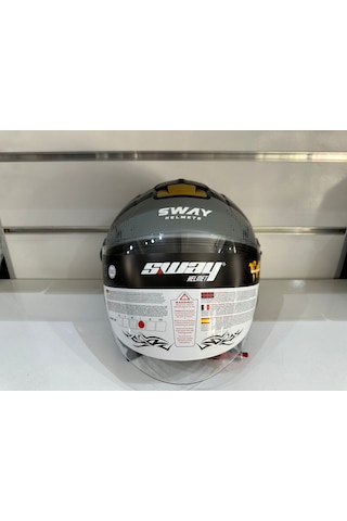 Sway SW-715 Gemini Açık Motosiklet Kaskı Siyah - Titanyum
