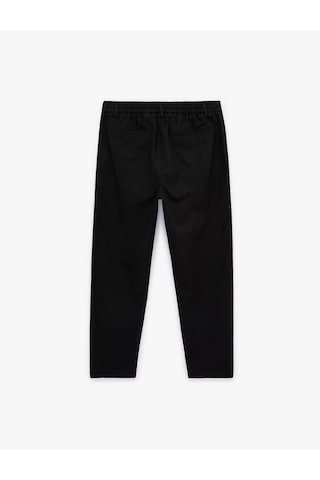 Koton Regular Fit Beli Lastikli Düğmeli Düz Paça Keten Karışımlı Chino Yazlık Pantolon Siyah 6sam40003hw