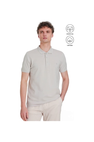 Hatemoğlu Taş Regular Fit 100% Pamuk Polo Yaka Tişört 1991432 Taş-01