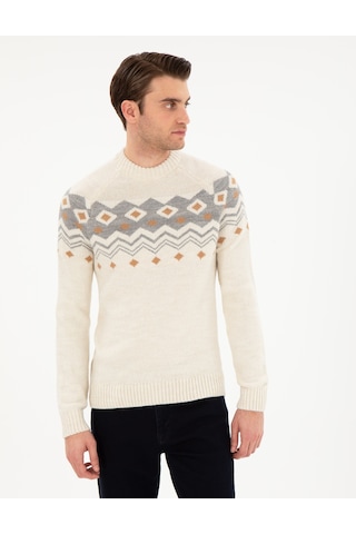 Pierre Cardin Erkek Ekru Kazak /triko 50296448-vr019 Ekru