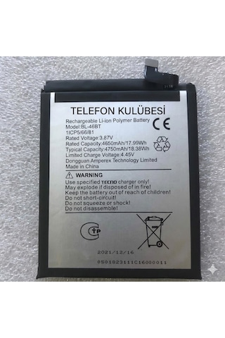 Tecno Camon 18 Premier Uyumlu Batarya Pil Bl-46bt