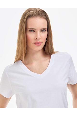 Pierre Cardin Kadın Beyaz Tişört Basic 50326875-vr013