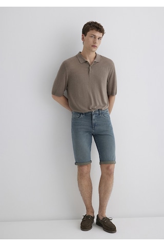 Mavi - Nicholas Mavi Premium Vintage Puslu Indigo Jean Şort 0416089816 Koyu Mavi