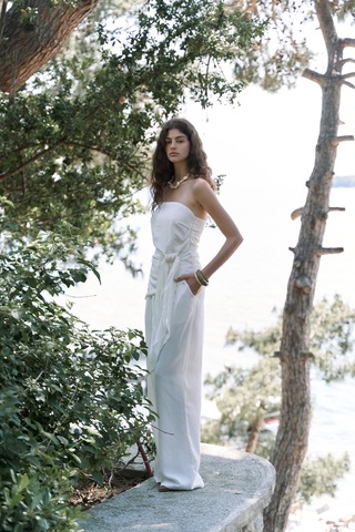 Mila Beyaz Bluz Pantolon Takım Beyaz