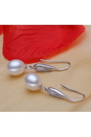 Beyaz Lsooyh Bohemian Doğal Tatlı Su İnci Küpeler Kübik Zirkonya Uzun Küpe Kadınlar İçin Kız Hediye Çok Renkli