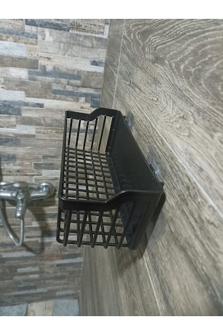 Yapışkanlı Banyo Mutfak Düzenleyici Raf Organizer. Çift Siyah