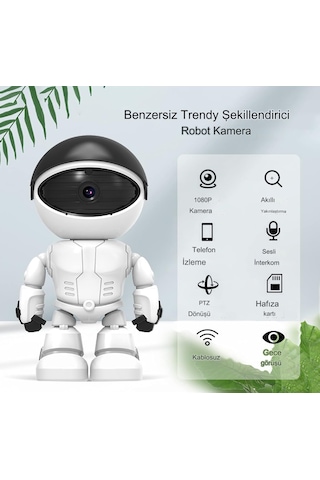 Qasul 1080p Kablosuz Robot Görünümlü Bebek/evcil Hayvan / Hırs...