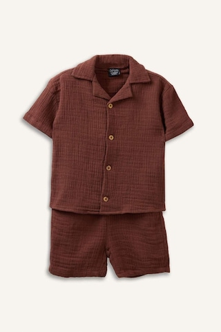 Defacto Müslin 2li Takım Erkek Bebek H3017a526smbn330 Kahve-bn330