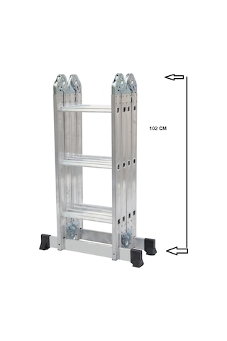 Beykon 12 Basamaklı 1,6 MM Kalınlık 3.50 M Katlanır Çok Amaçlı Merdiven - ELIT 43