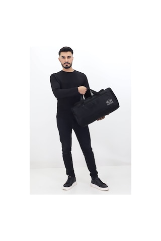 Probag Siyah Spor Ve Seyahat Çantası Ayakkabı Bölmeli, Su Geçirmez, Omuz Askılı Antrenman Çantası Siyah
