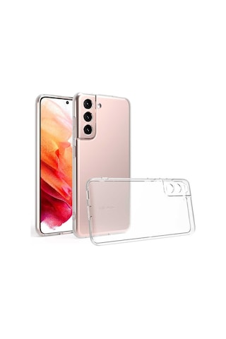 Samsung Galaxy Uyumlu S21 Plus Kılıf Kamera Korumalı Süper Silikon Şeffaf Kapak