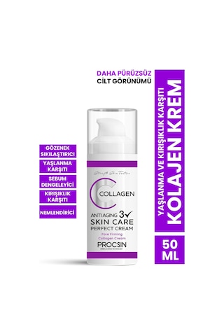 Procsin Yaşlanma ve Kırışıklık Karşıtı Kolajen Krem  50 ML