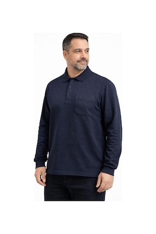 Classics Men Simenti Regular Fit Polo Yaka Uzun Kol Sweatshirt - 7566 Lacivert