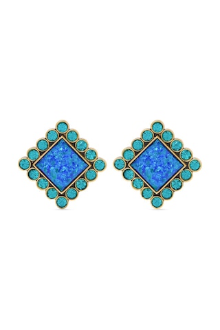 Regency Linear Earrings Kadın Küpe 6x1x0.5 Cm Mavi