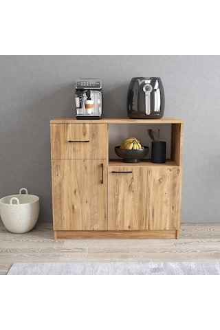 Tanmob Mtd0302 İnci 90 Cm Kapaklı Çekmeceli Alt Mutfak Dolabı Çam Çam