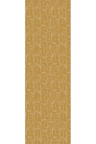 Sarı Soyut Desenli Premium Masa Örtüsü Runner Rnr035n11