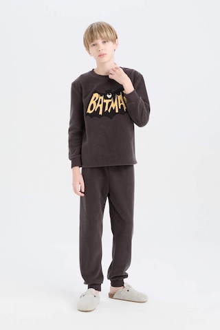 DeFacto Erkek Çocuk Batman Pijama Takımı Polar Bisiklet Yaka Uzun Kollu Üst Beli Lastikli Uzun Alt D8570A824CWAR212