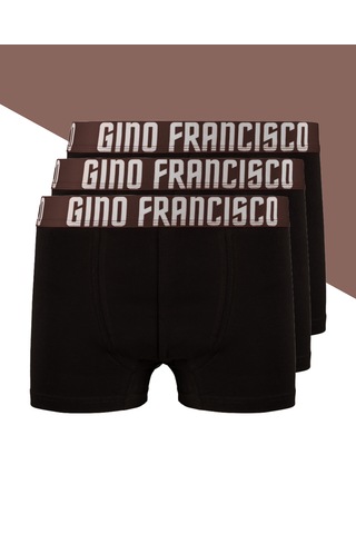 Gino Francisco Erkek Boxer 3'lü Paket Pamuklu Kırmızı Mood Serisi Premium Kutulu Set Kahverengi