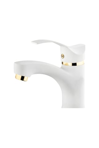 Gms Akdeniz Lavabo Bataryası Beyaz - Altın Akd300